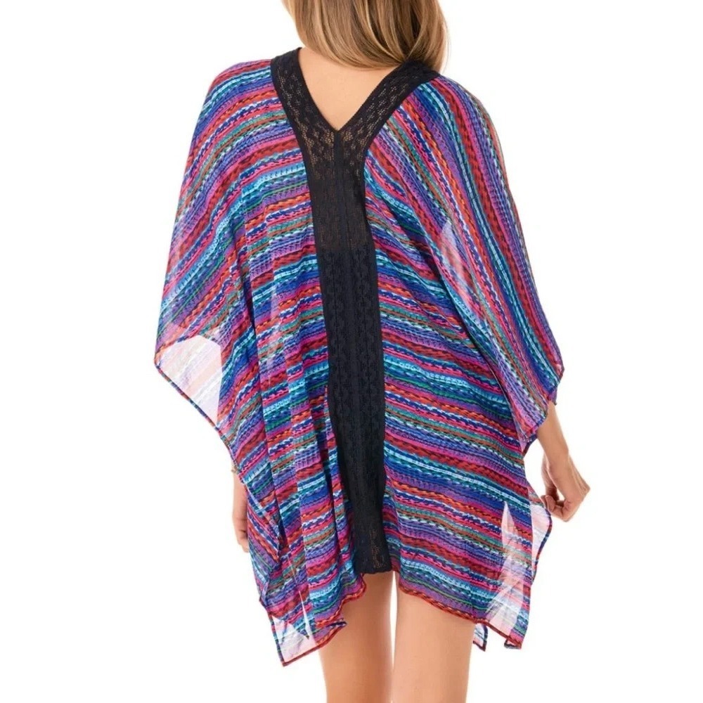 NWT Miraclesuit Carnivale Caftan Swimsuit Cover-Up Multi Color Striped Small - Picture 10 of 14